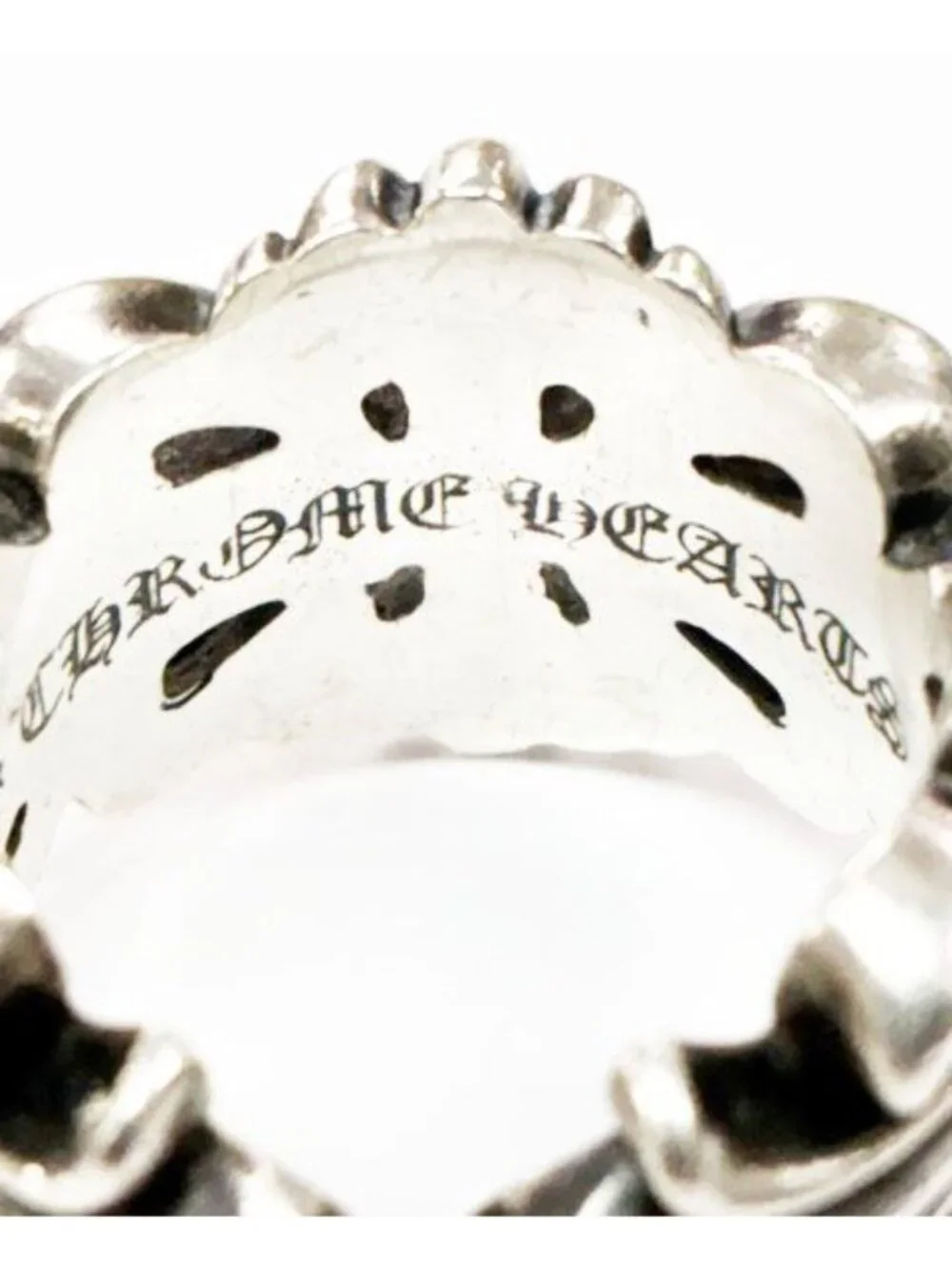 Chrome Hearts Dbl Flrl Crs Double Floral Cross Ring Silver